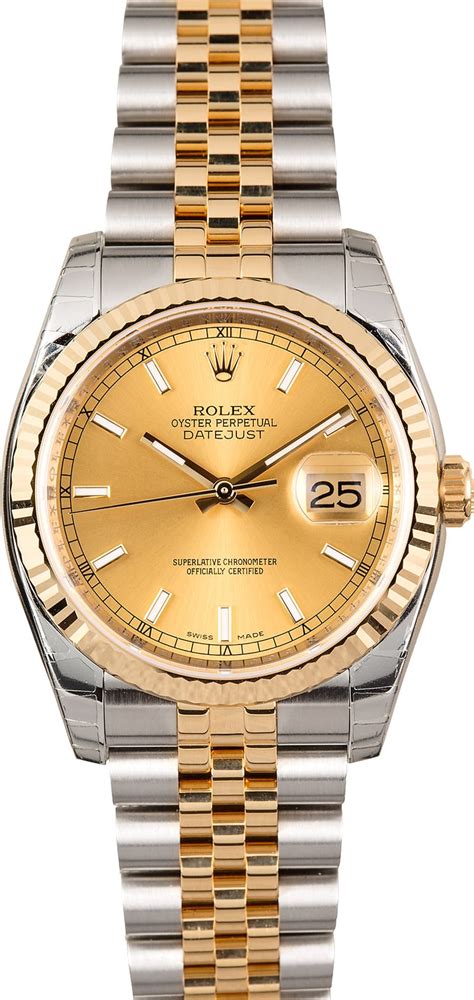 36mm rolex two tone